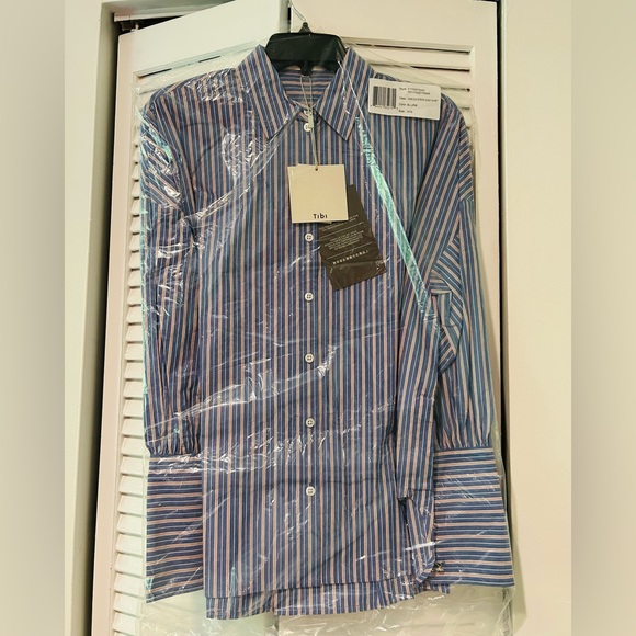 TIBI Garcon Stripe Easy Shirt - Picture 5 of 6